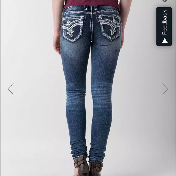 Rock Revival Denim - NEW* Rock Revival Buckle Kira Mid Rise Embellished Stretch Jeans